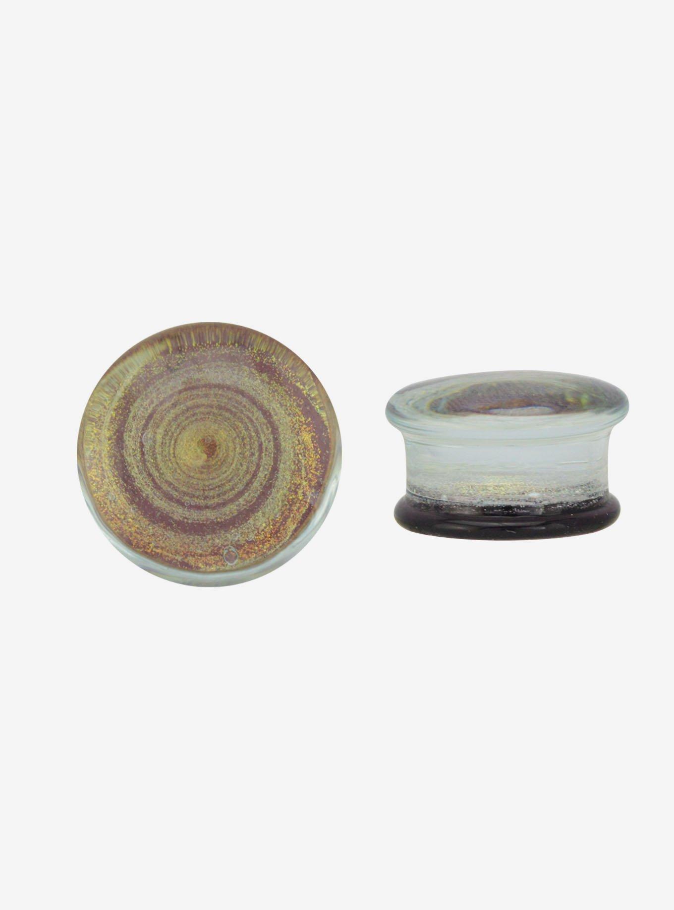 Glass Yellow Glitter Swirl Plug 2 Pack, MULTI, hi-res