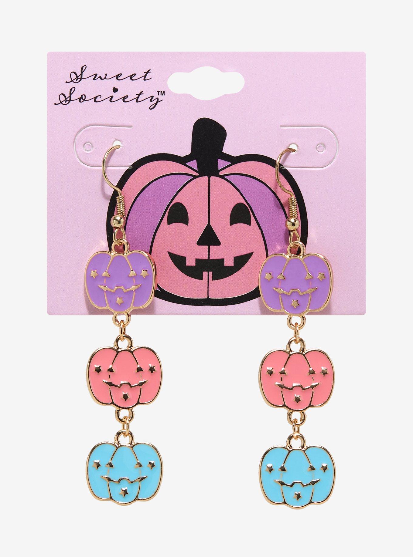 Sweet Society Pastel Pumpkin Earrings, , hi-res