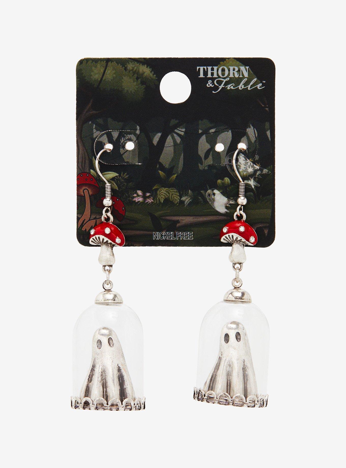 Thorn & Fable Cottage Ghost Dome Earrings, , hi-res