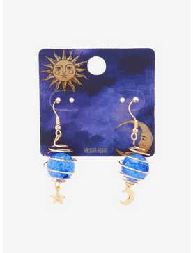 Celestial Blue Bead Mismatch Earrings, , hi-res