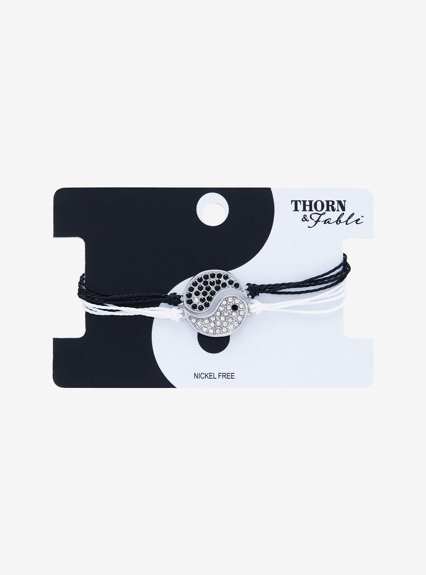 Thorn & Fable Yin-Yang Bling Best Friend Cord Bracelet Set, , hi-res