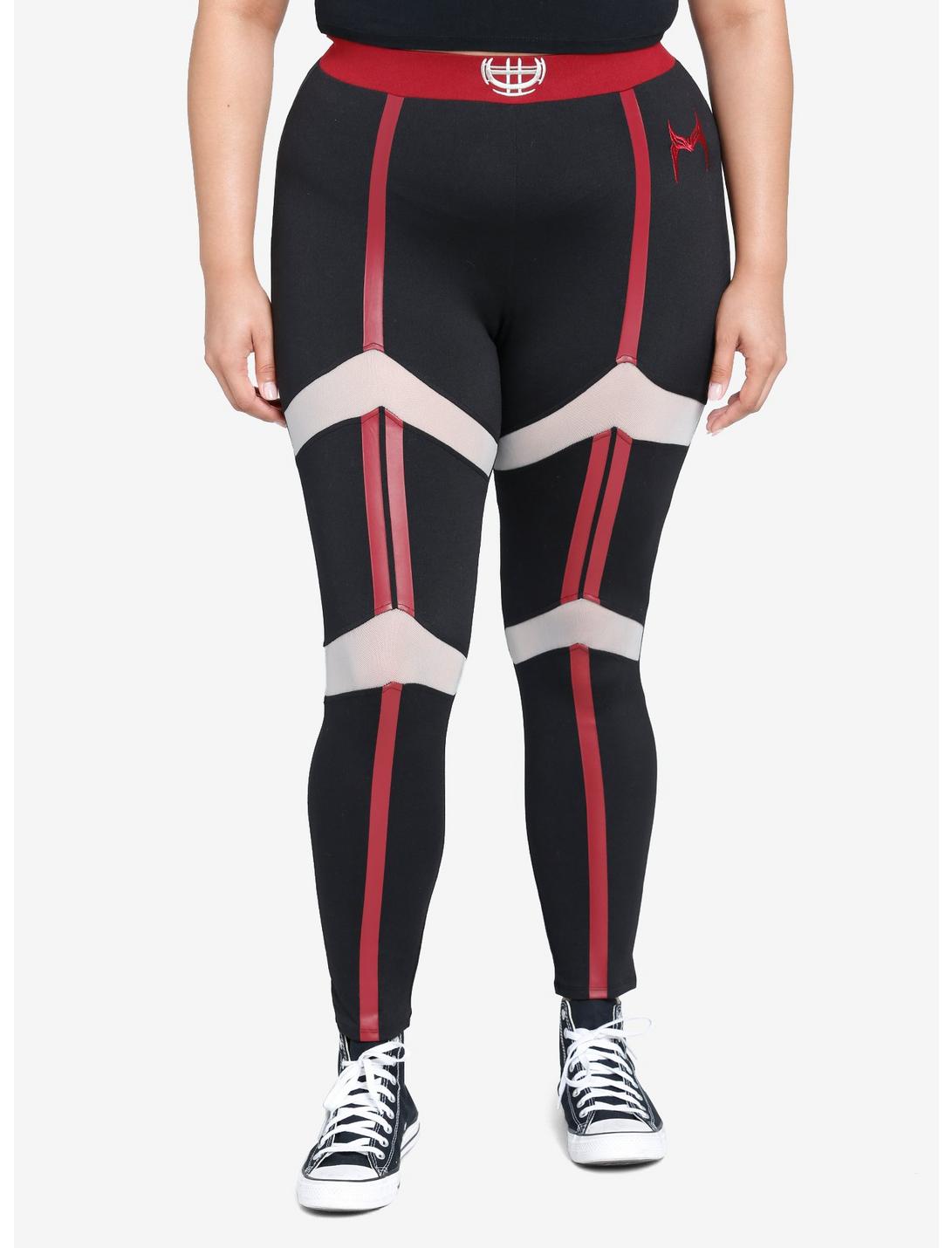 Her Universe Marvel Scarlet Witch Mesh Leggings Plus Size Her Universe Exclusive, RED, hi-res