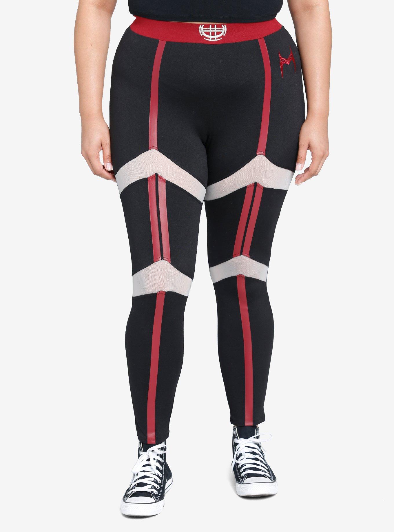 Red Mesh Stripe Legging