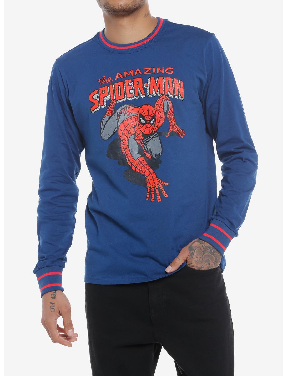 Our Universe Marvel Spider-Man Comic Long-Sleeve T-Shirt Our Universe Exclusive, MULTI, hi-res