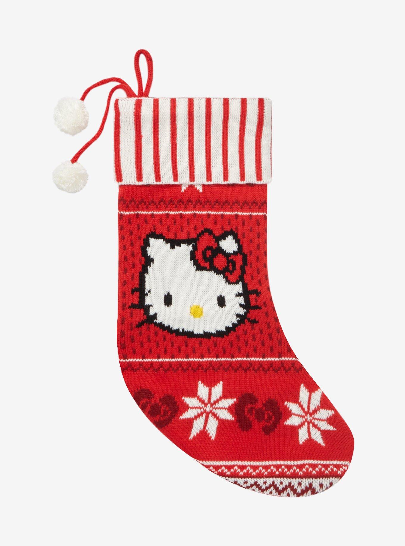 Hello Kitty Fair Isle Pom Stocking, , hi-res