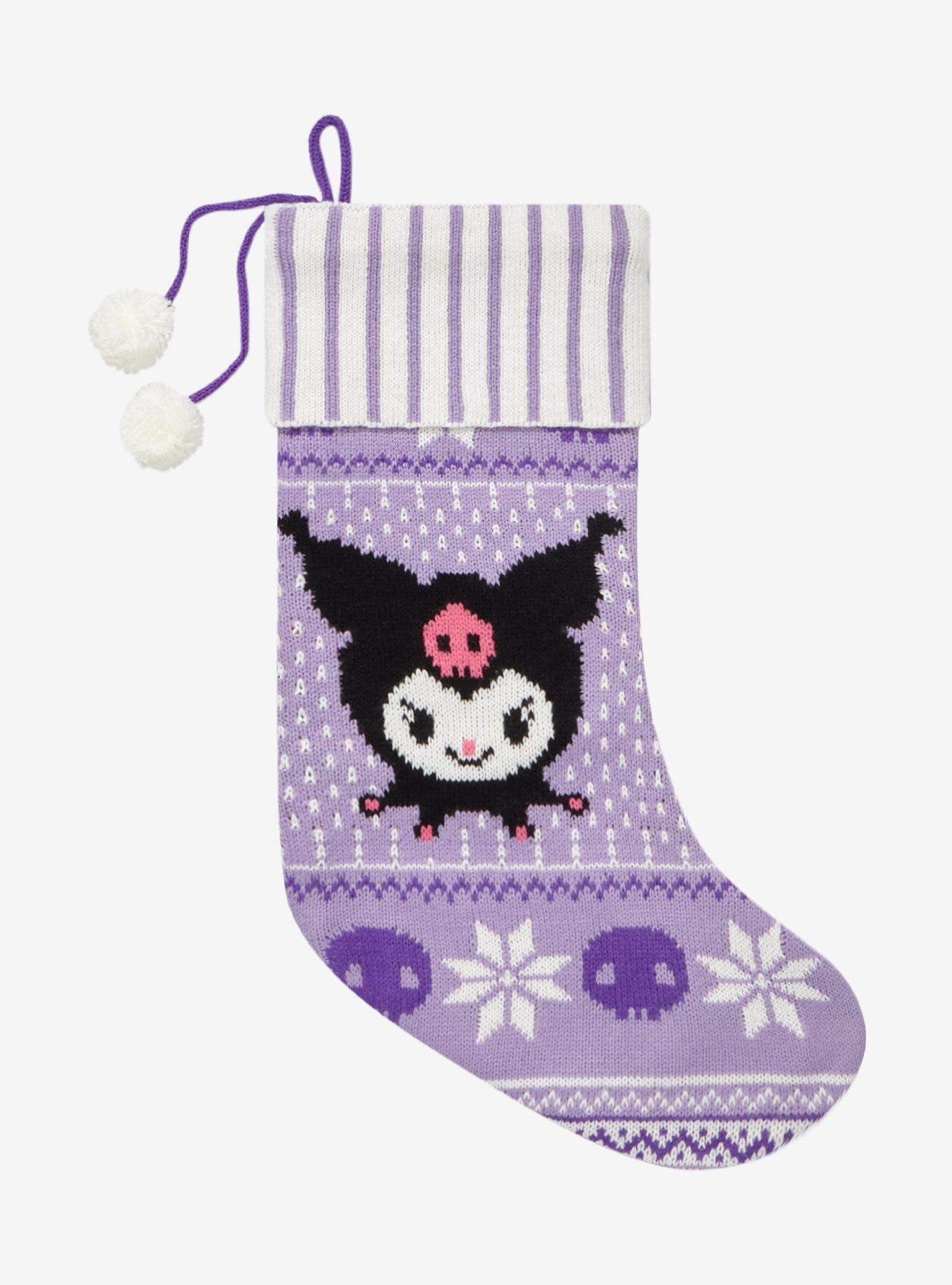 Kuromi Fair Isle Pom Stocking, , hi-res