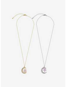 Sweet Society Crescent Moon Star Best Friend Necklace Set, , hi-res