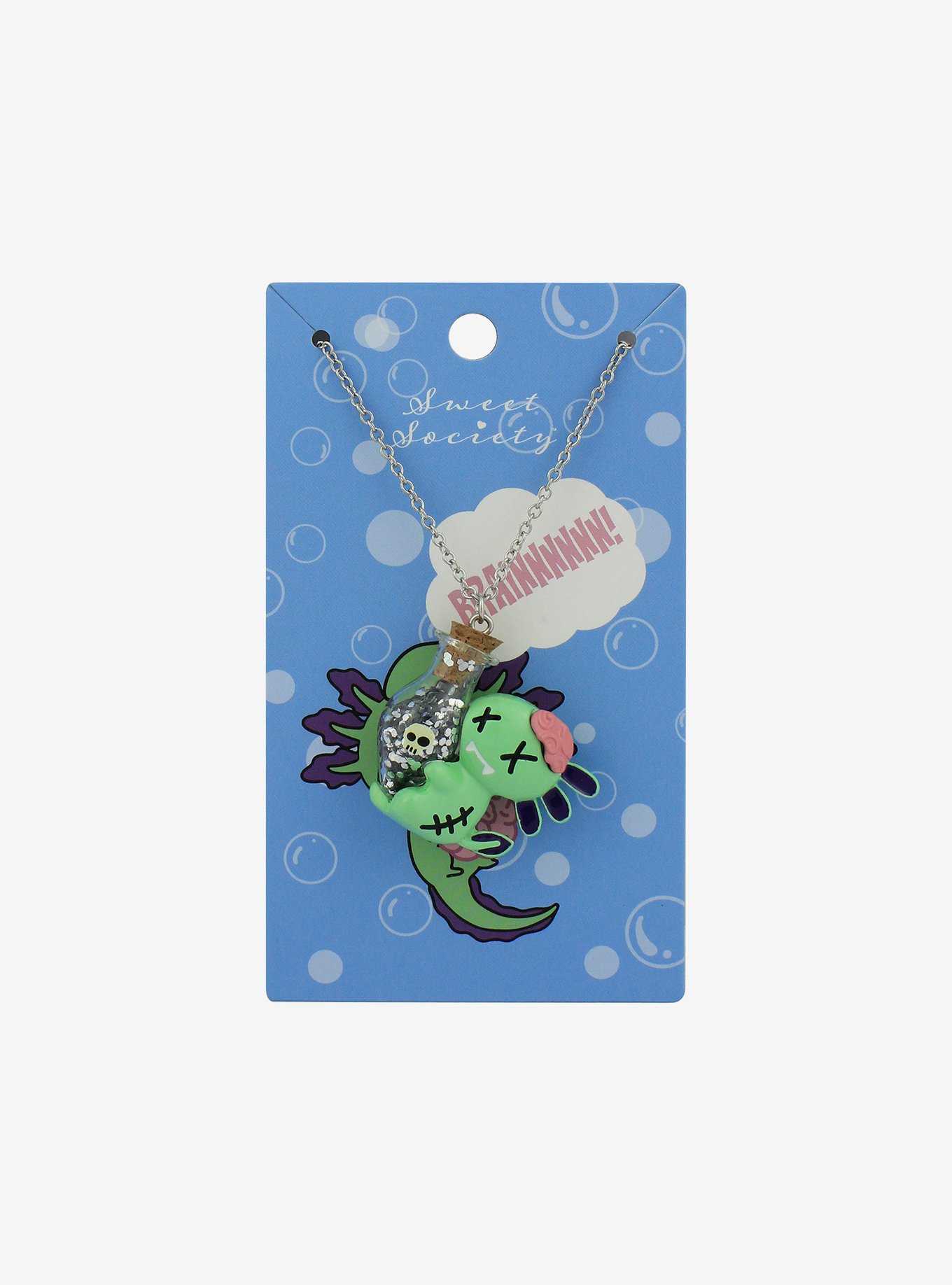 Sweet Society Zombie Axolotl Necklace, , hi-res