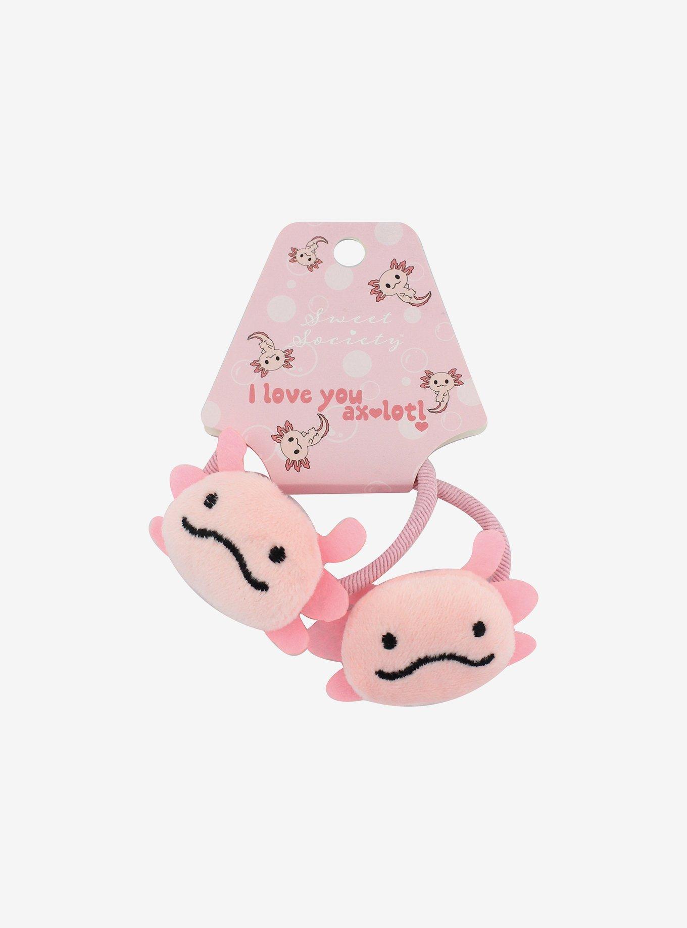 Sweet Society Pink Axolotl Plush Hair Tie Set