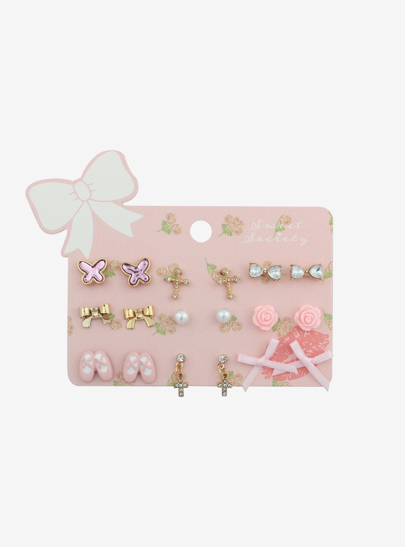 Sweet Society Ballet Butterfly Stud Earring Set, , hi-res