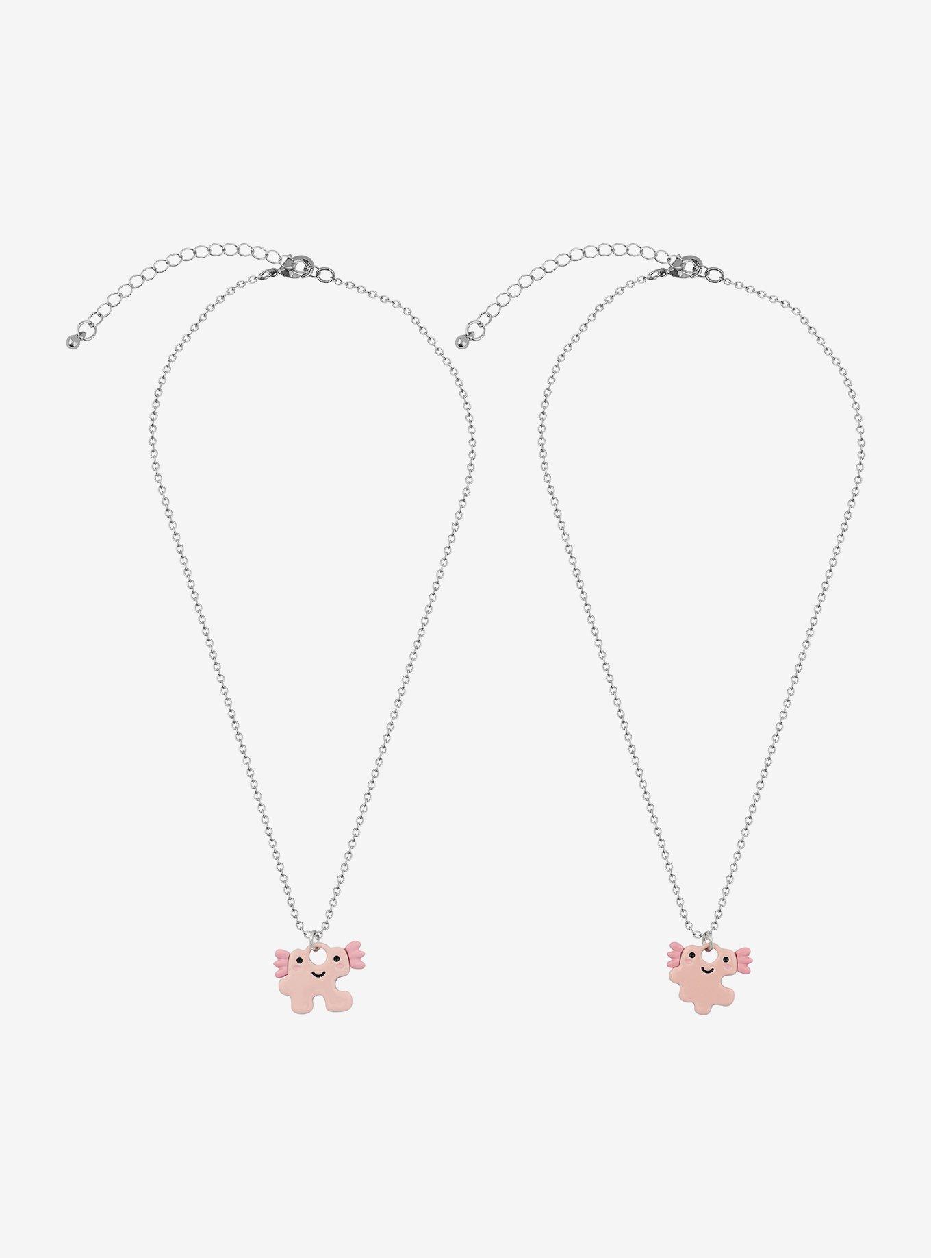 Axolotl Puzzle Piece Best Friend Necklace Set, , hi-res