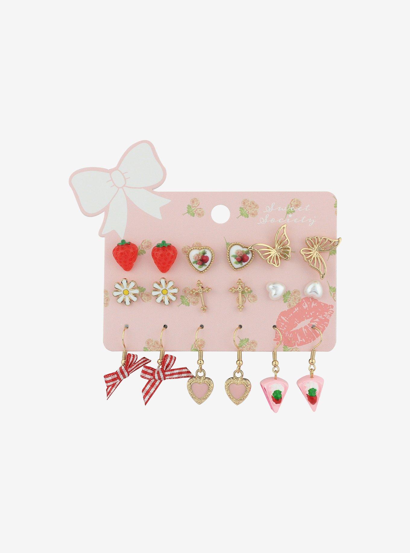 Sweet Society Strawberry Cake Earring Set, , hi-res