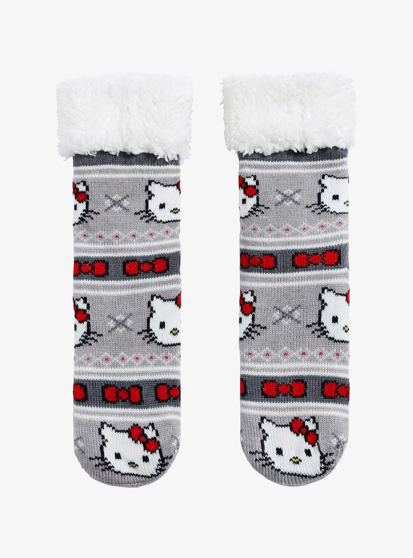 Hello Kitty Fair Isle Cozy Slipper Socks, , hi-res