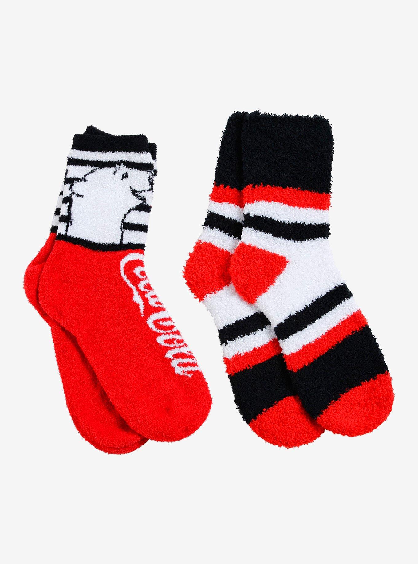 Coca-Cola Icon Fuzzy Socks 2 Pair, , hi-res