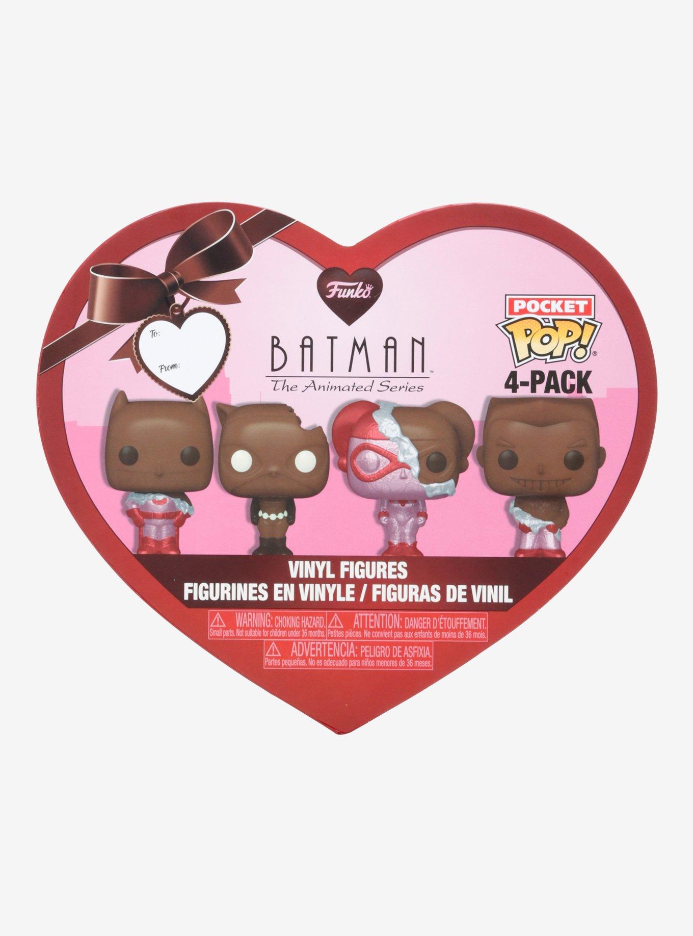 Funko Batman The Animated Series Pocket Pop! Paquete de 4 cajas de regalo  en forma de corazón para el Día de San Valentín