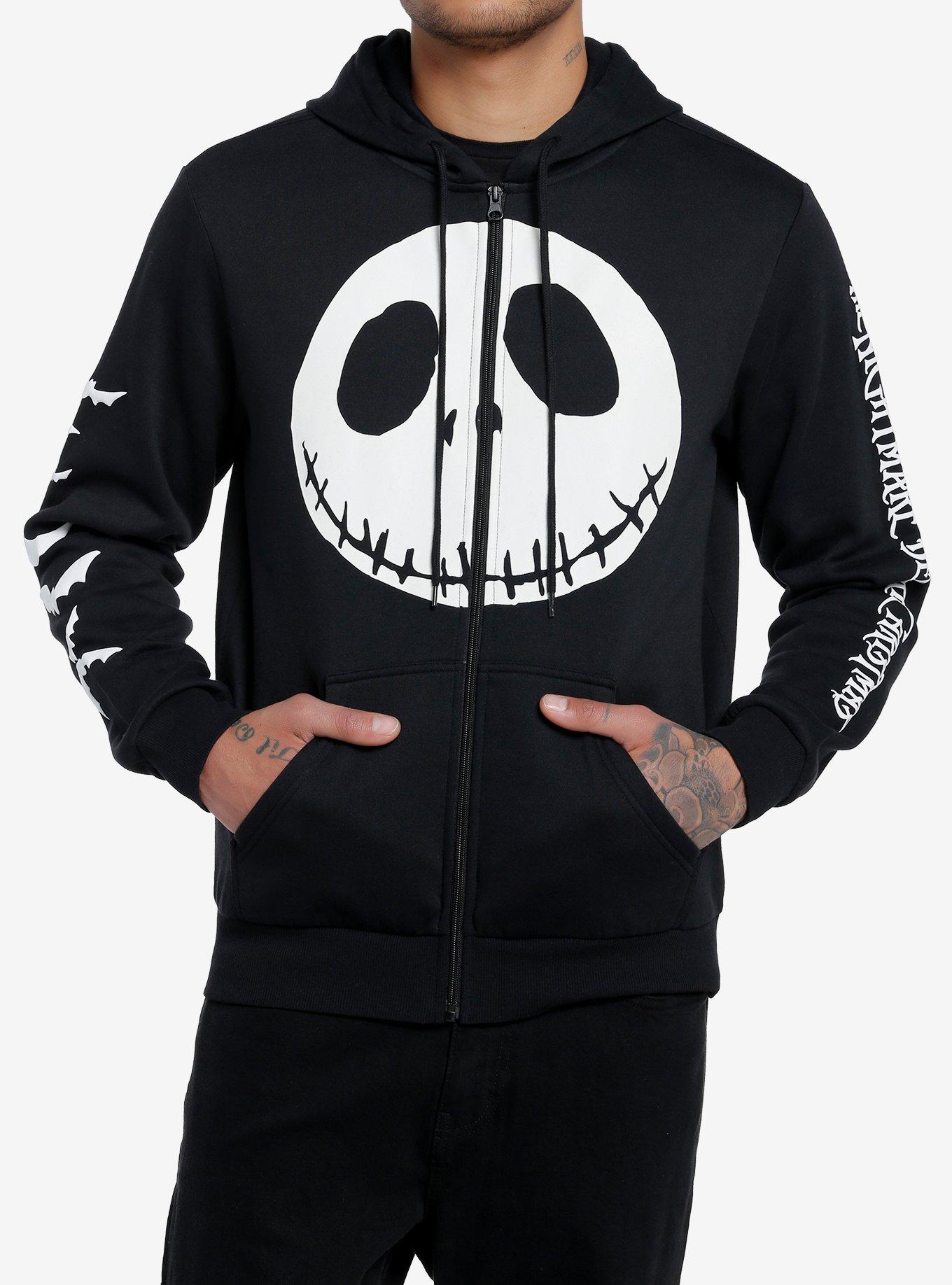 The Nightmare Before Christmas Jack Glow-In-The-Dark Hoodie, BLACK, hi-res