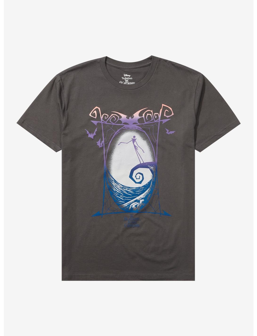 The Nightmare Before Christmas Jack Spiral Hill Ombre T-Shirt, BLACK, hi-res