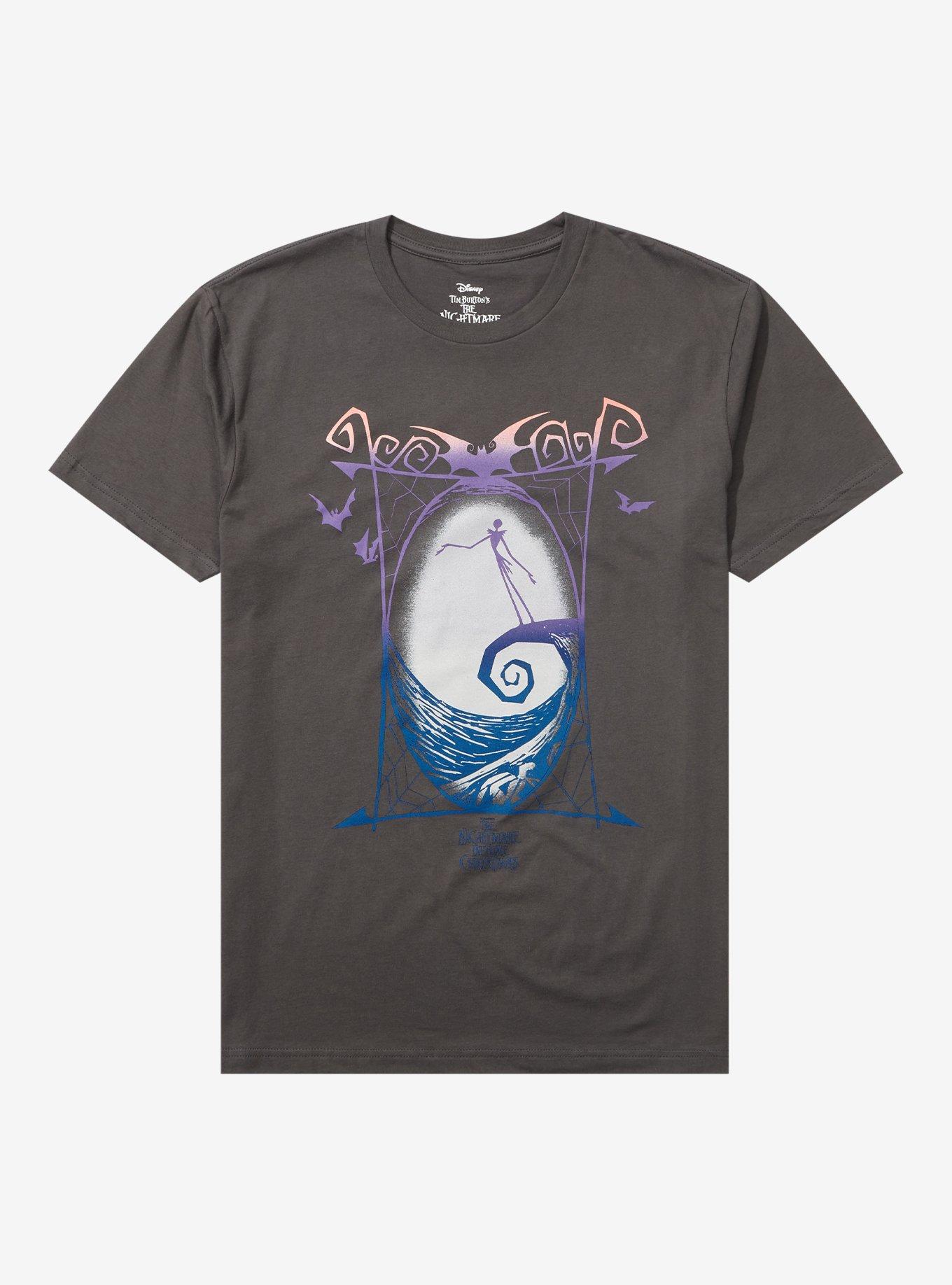 The Nightmare Before Christmas Jack Spiral Hill Ombre T-Shirt, BLACK, hi-res