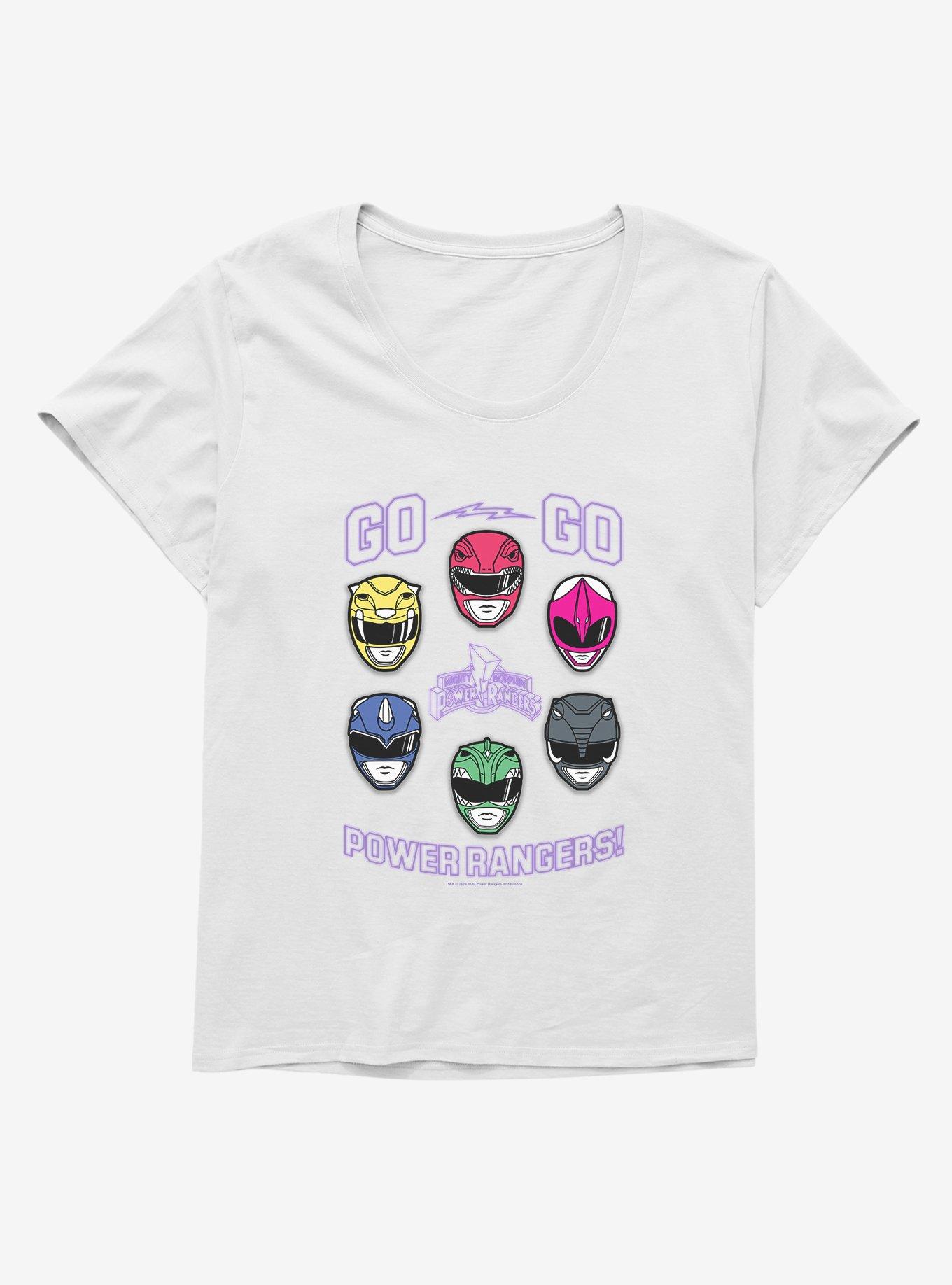 Mighty Morphin Power Rangers Go Go Power Rangers Helmets Girls T-Shirt Plus Size, , hi-res
