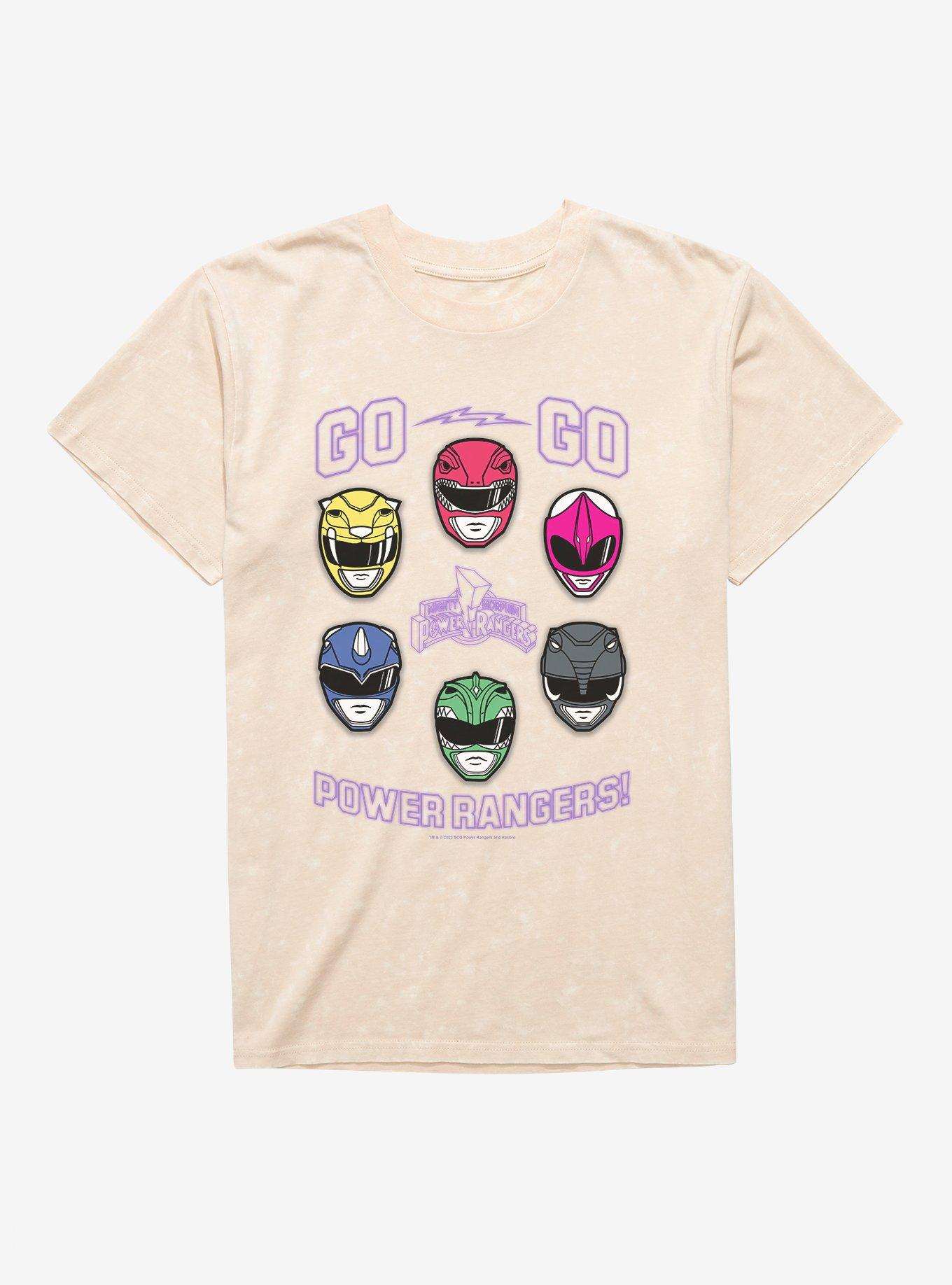 Mighty Morphin Power Rangers Go Go Power Rangers Helmets Mineral Wash T-Shirt, , hi-res
