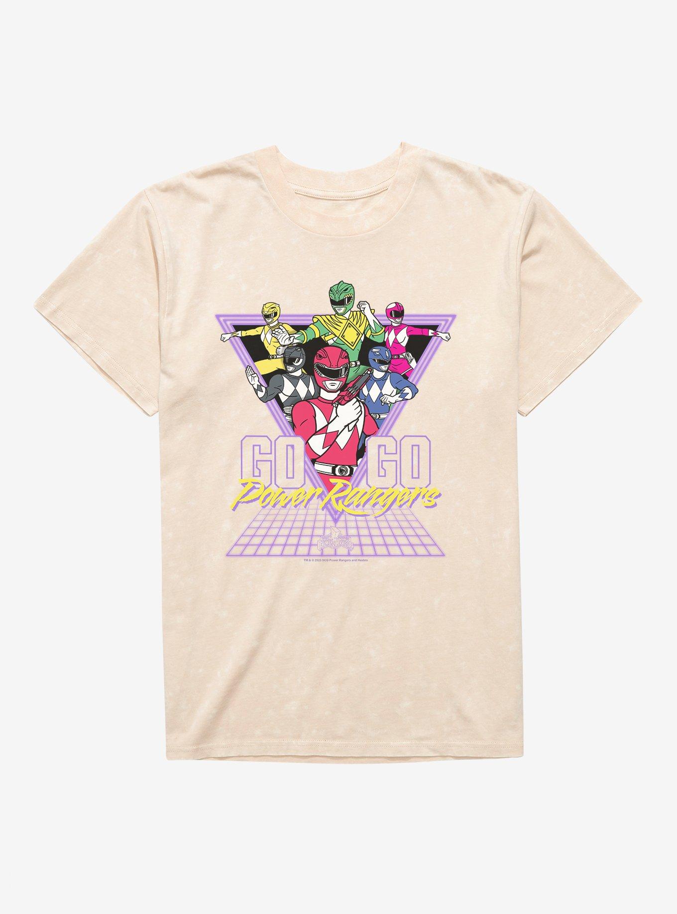 Mighty Morphin Power Rangers Go Go Power Rangers Retro Mineral Wash T-Shirt