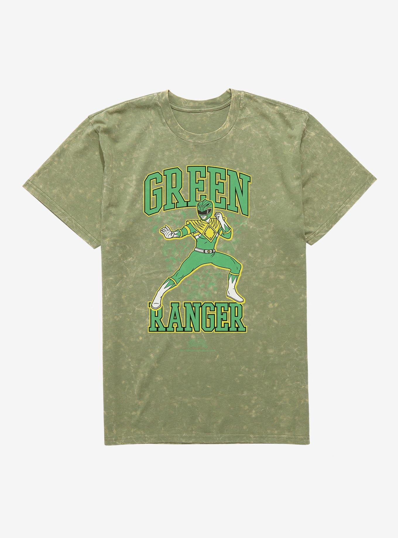 Mighty Morphin Power Rangers Green Ranger Clover Mineral Wash T-Shirt