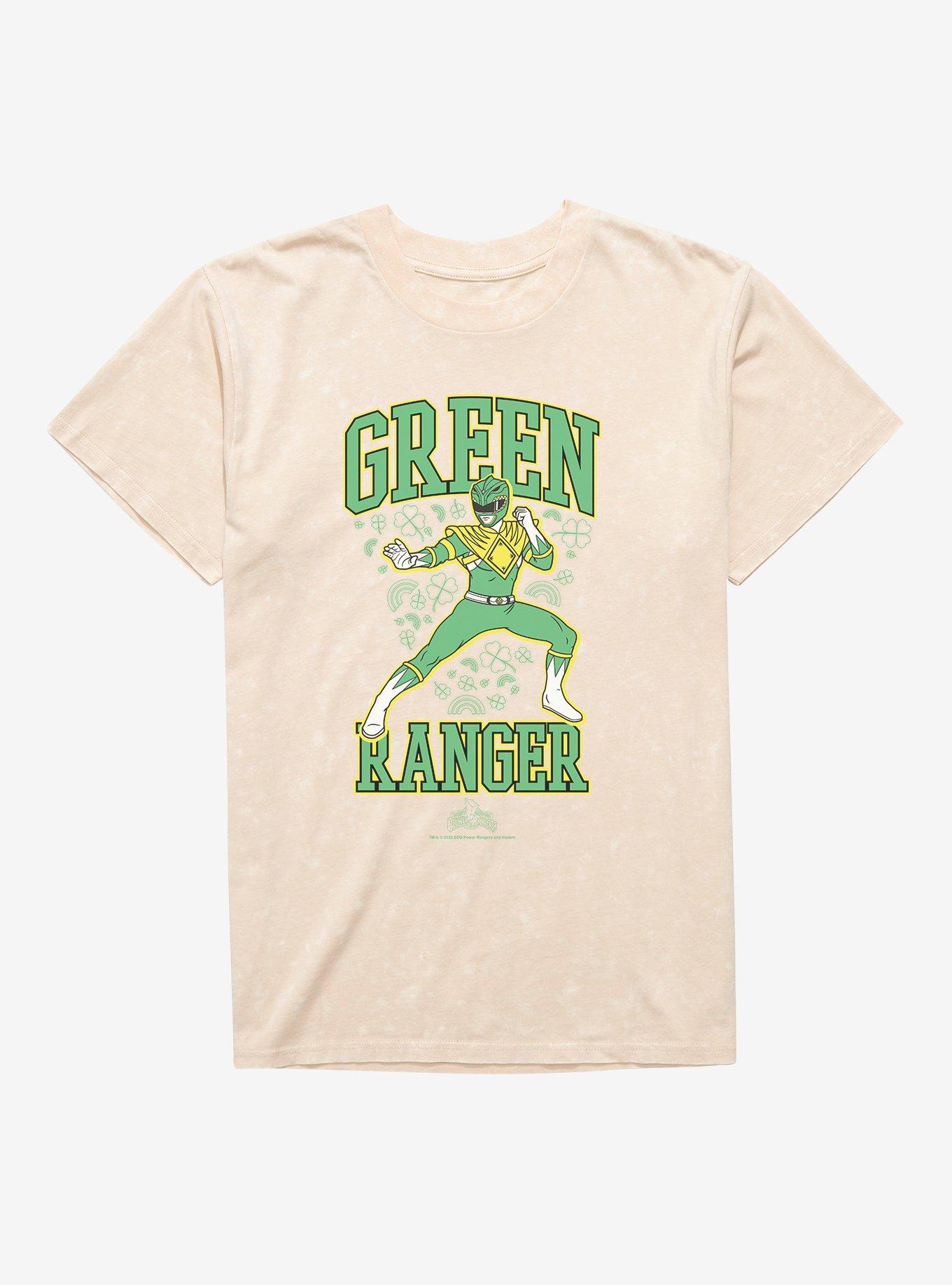 Mighty Morphin Power Rangers Green Ranger Clover Mineral Wash T-Shirt