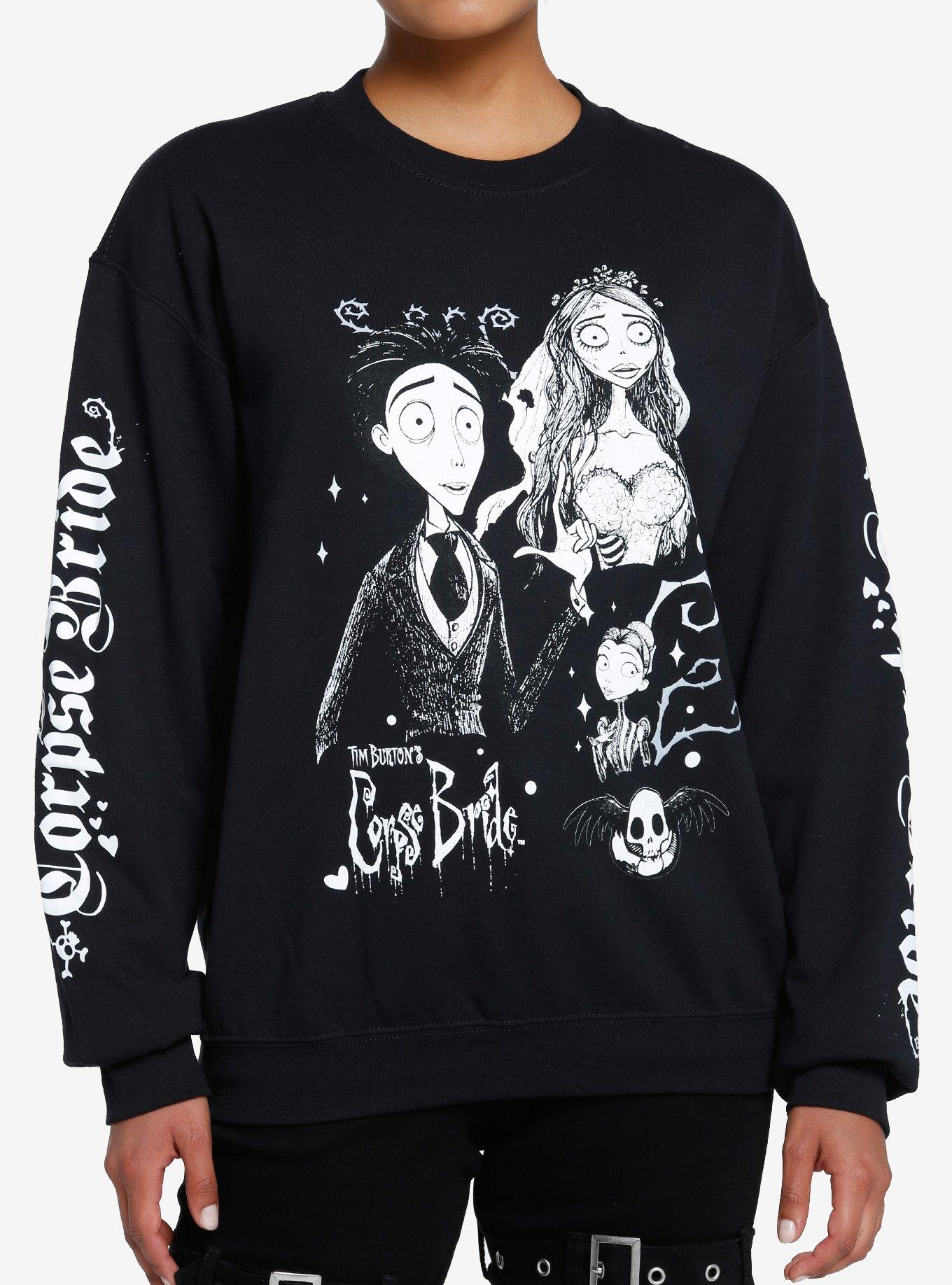 Corpse Bride Group Black & White Girls Sweatshirt, MULTI, hi-res