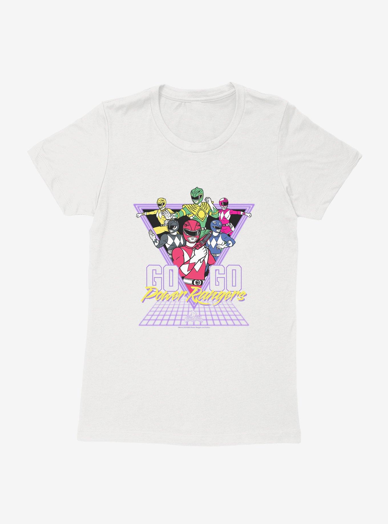 Mighty Morphin Power Rangers Go Go Power Rangers Retro Womens T-Shirt, WHITE, hi-res view 1