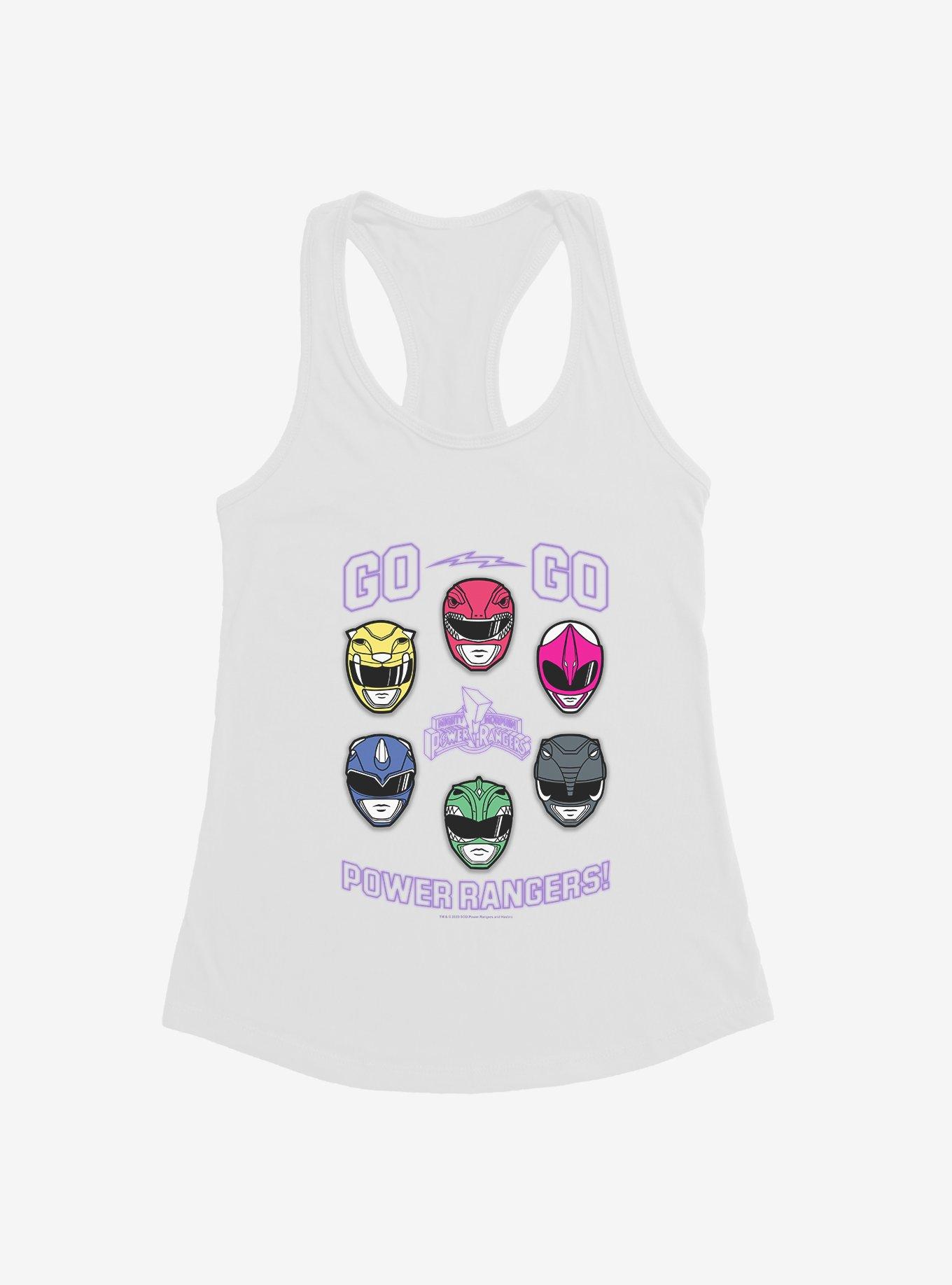 Mighty Morphin Power Rangers Go Go Power Rangers Helmets Womens Tank Top, WHITE, hi-res