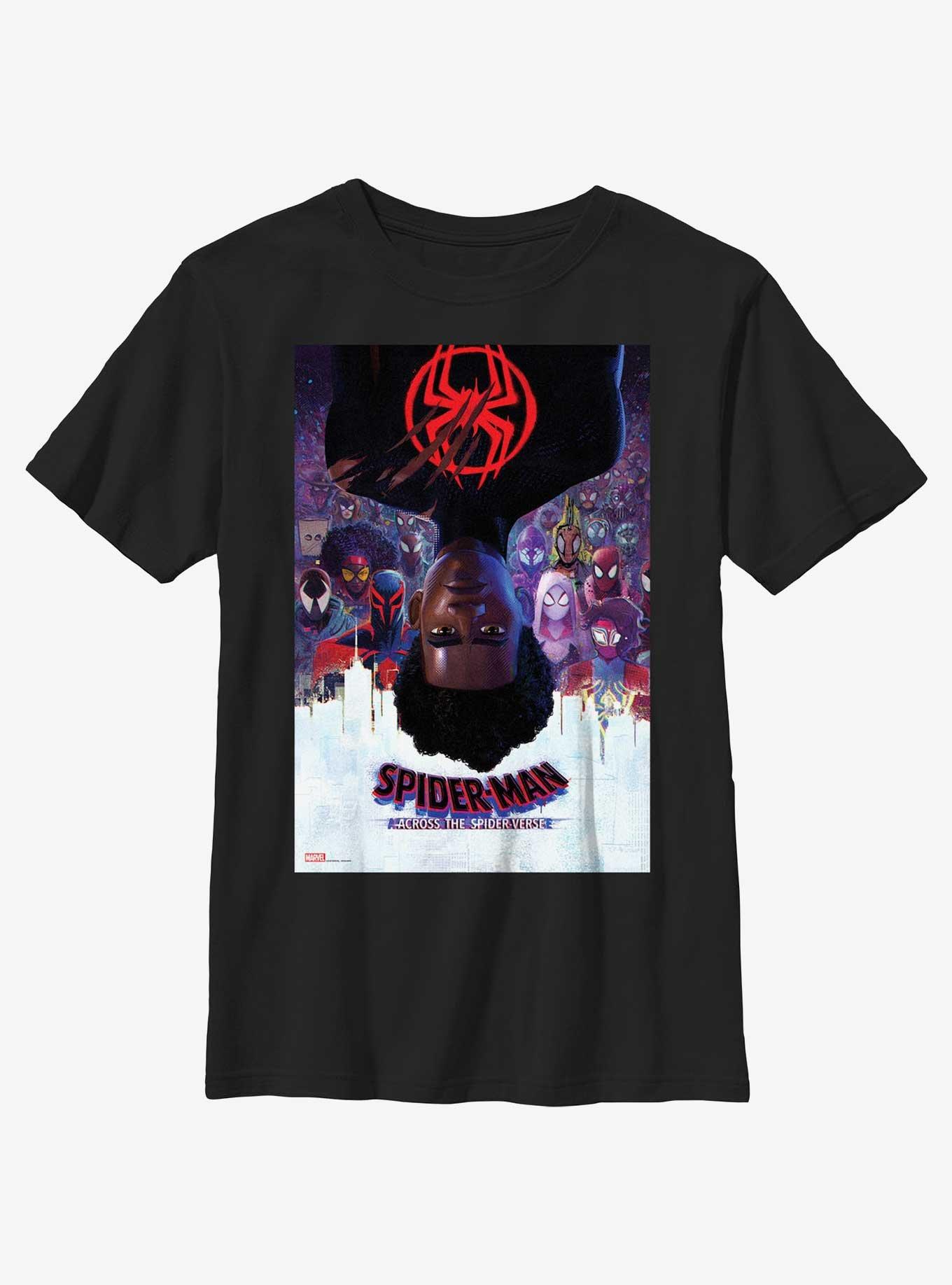 Marvel Spider-Man: Across the Spider-Verse Miles Morales Poster Youth T-Shirt, BLACK, hi-res