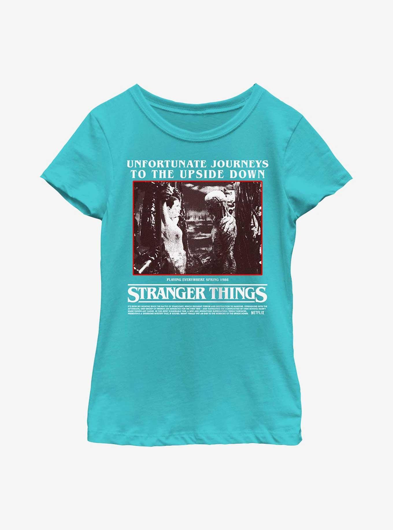 Stranger Things Unfortunate Journey Eleven and Vecna Youth Girls T-Shirt, TAHI BLUE, hi-res
