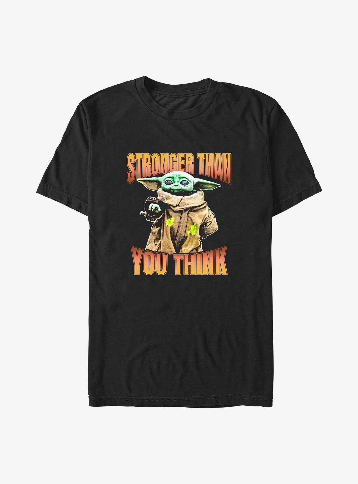 Star Wars The Mandalorian Grogu Stronger Than You Think Big & Tall T-Shirt, BLACK, hi-res