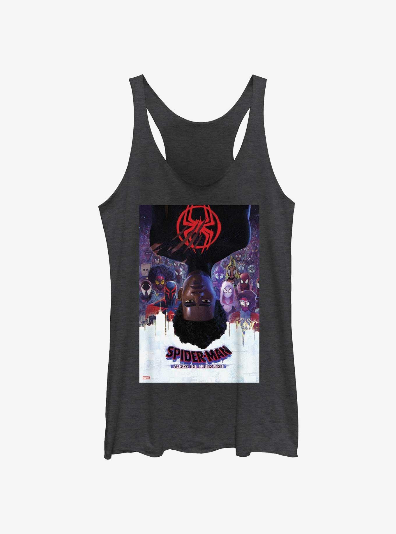 Marvel Spider-Man: Across the Spider-Verse Miles Morales Poster Girls Tank, BLK HTR, hi-res