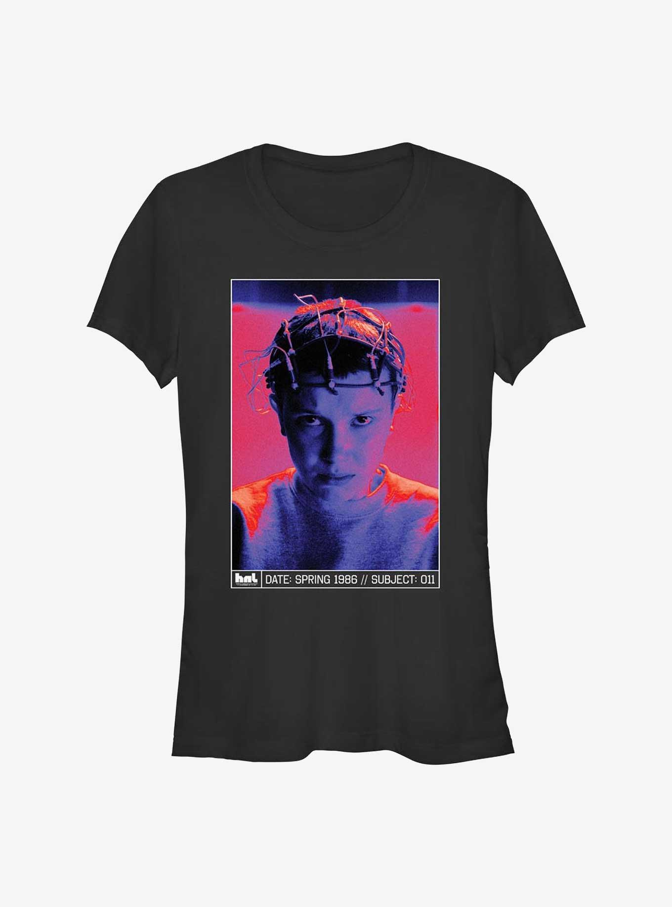 Stranger Things Subject 011 Experiment Poster Girls T-Shirt, BLACK, hi-res