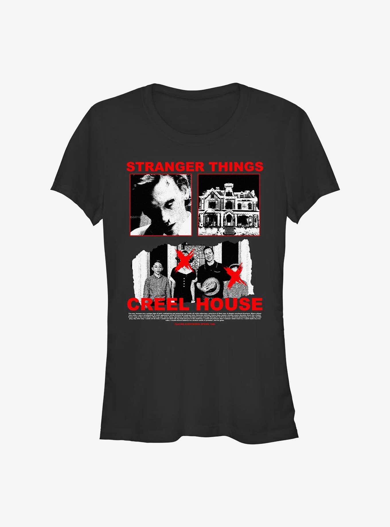 Stranger Things Creel House Girls T-Shirt, BLACK, hi-res