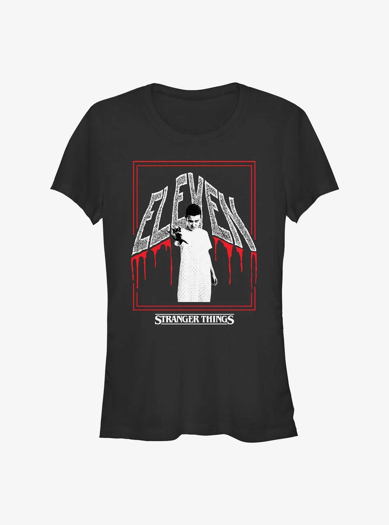 Stranger Things Eleven Poster Girls T-Shirt, BLACK, hi-res