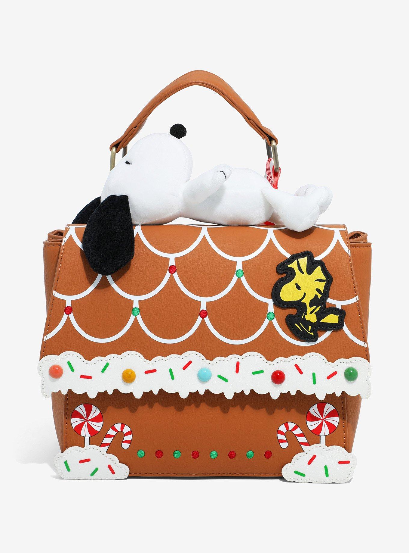 Peanuts Snoopy cotton mini tote bag w/ side botton comic