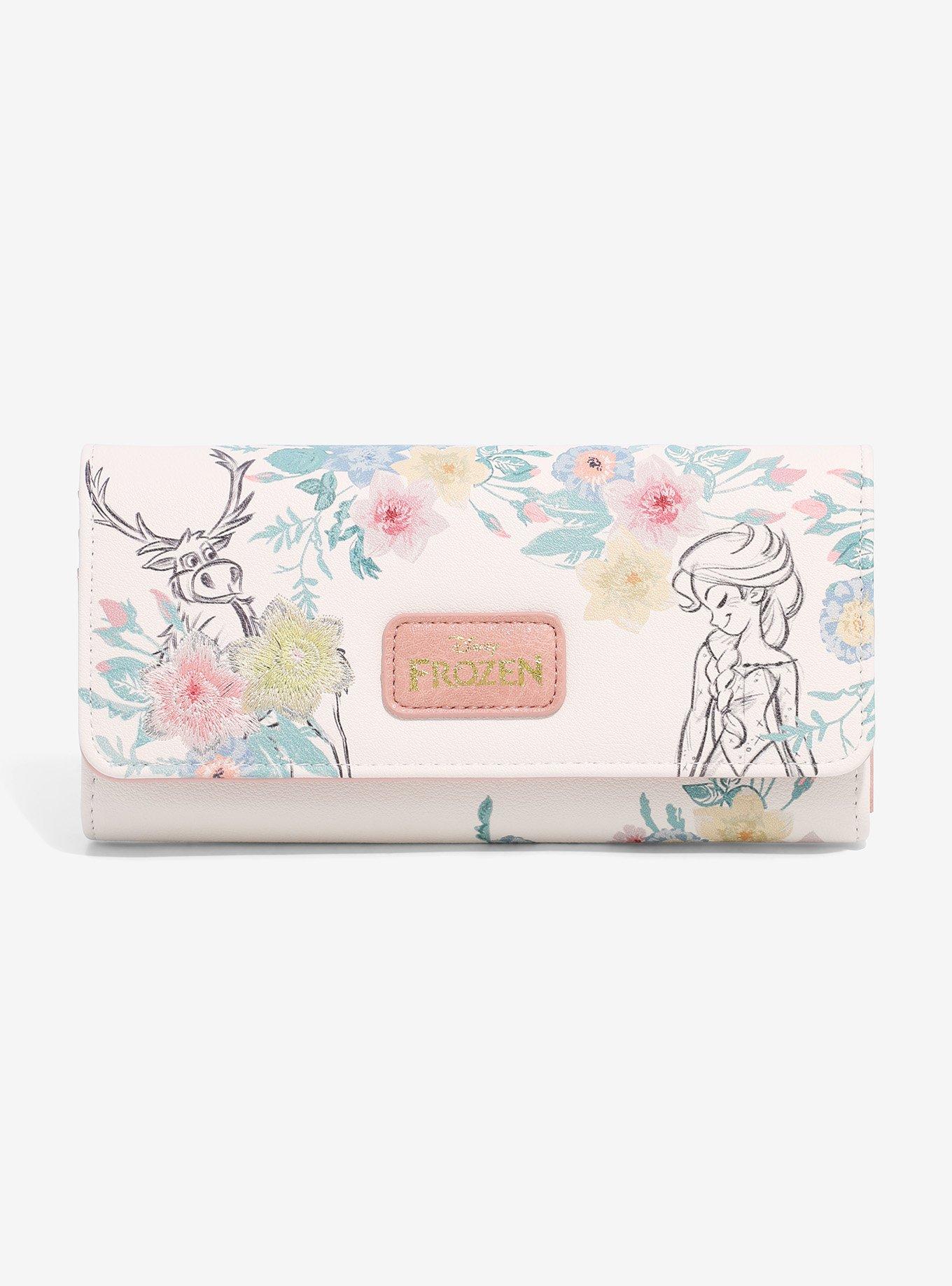 Disney Frozen Floral Sketch Portraits Wallet - BoxLunch Exclusive, , hi-res