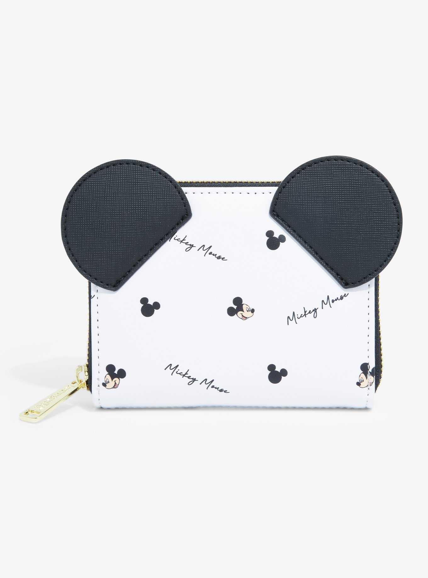 Loungefly Disney Mickey Mouse Signature Allover Print Small Zippered Wallet - BoxLunch Exclusive, , hi-res