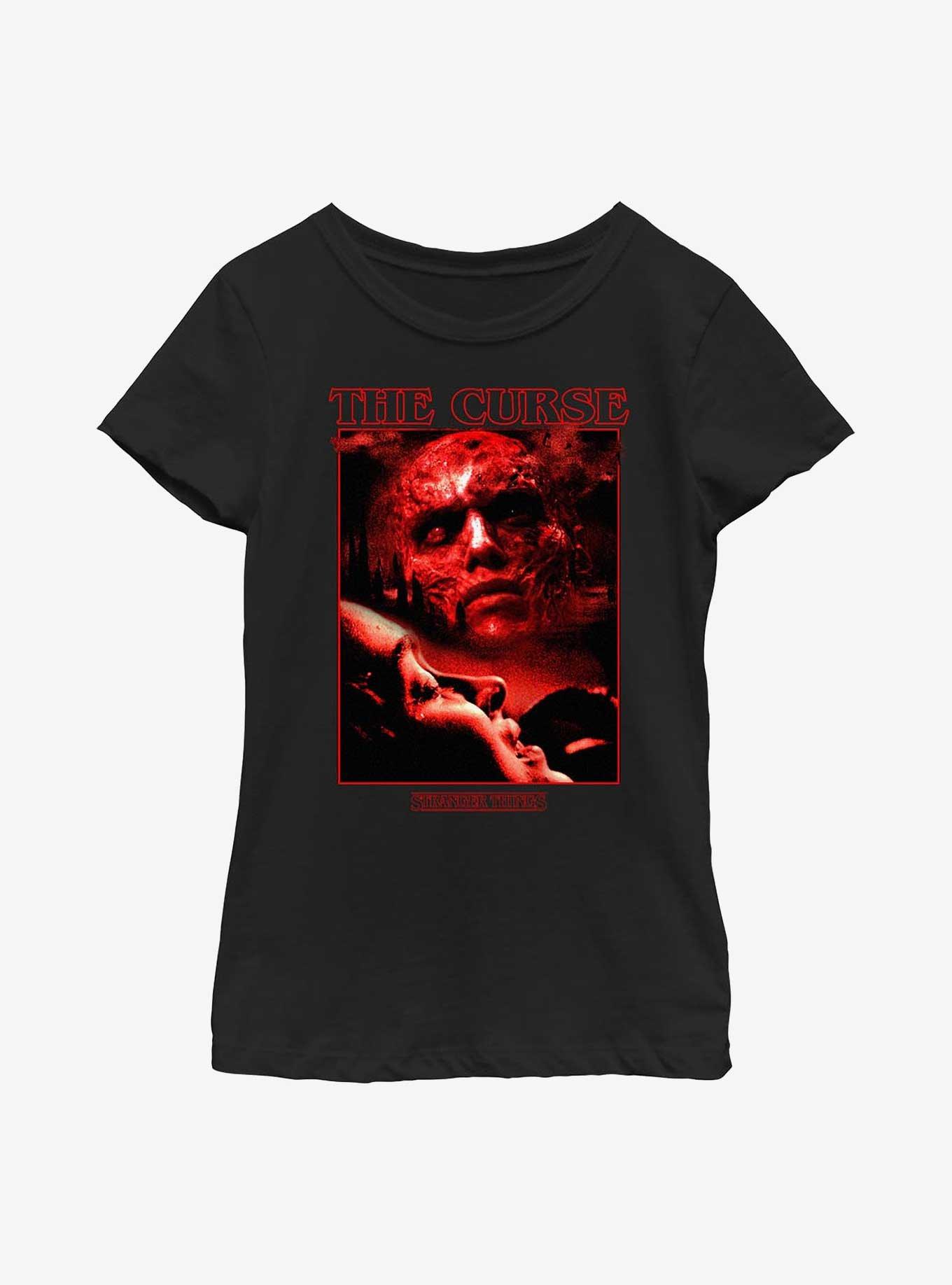 Stranger Things The Curse Poster Youth Girls T-Shirt, BLACK, hi-res