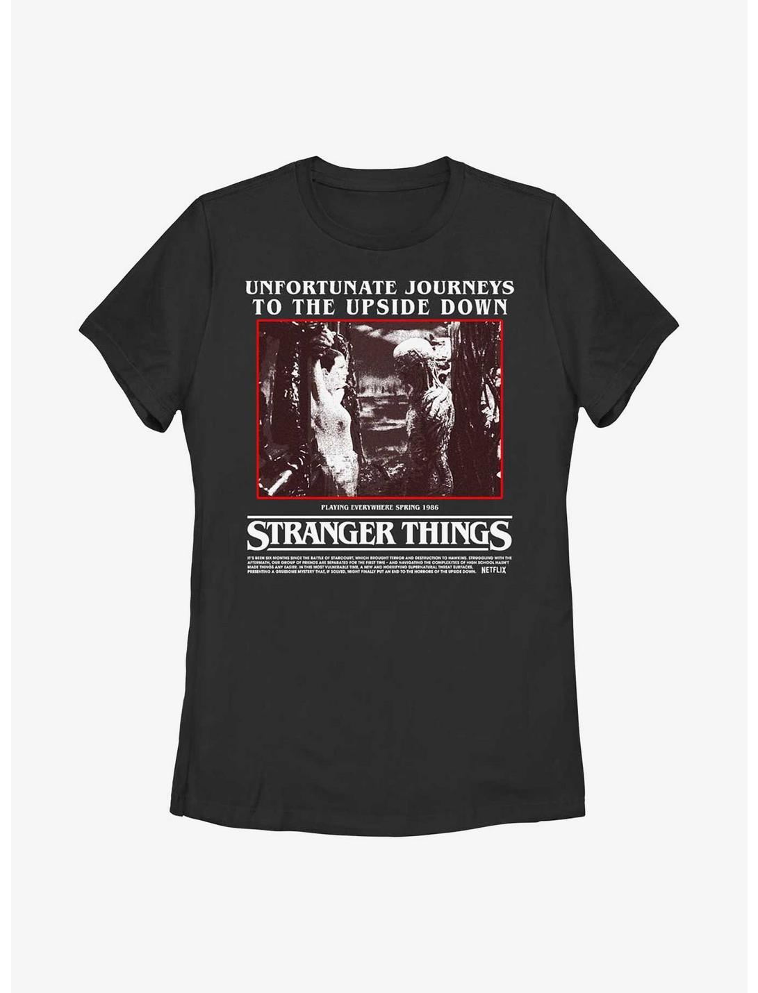 Stranger Things Unfortunate Journey Eleven and Vecna Womens T-Shirt, BLACK, hi-res