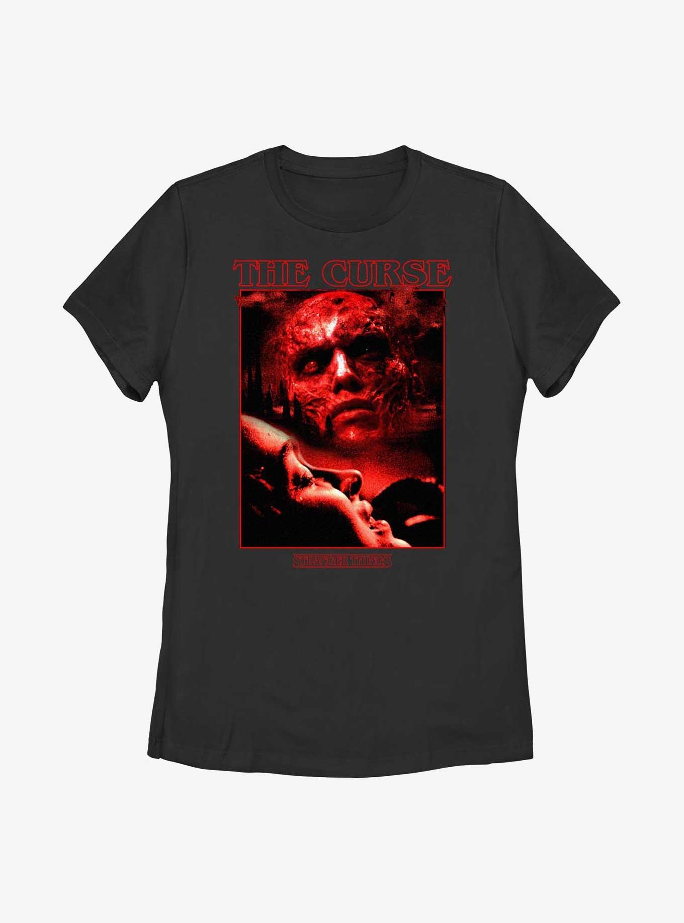 Stranger Things The Curse Poster Womens T-Shirt, BLACK, hi-res