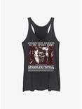 Stranger Things Unfortunate Journey Eleven and Vecna Womens Tank Top, BLK HTR, hi-res