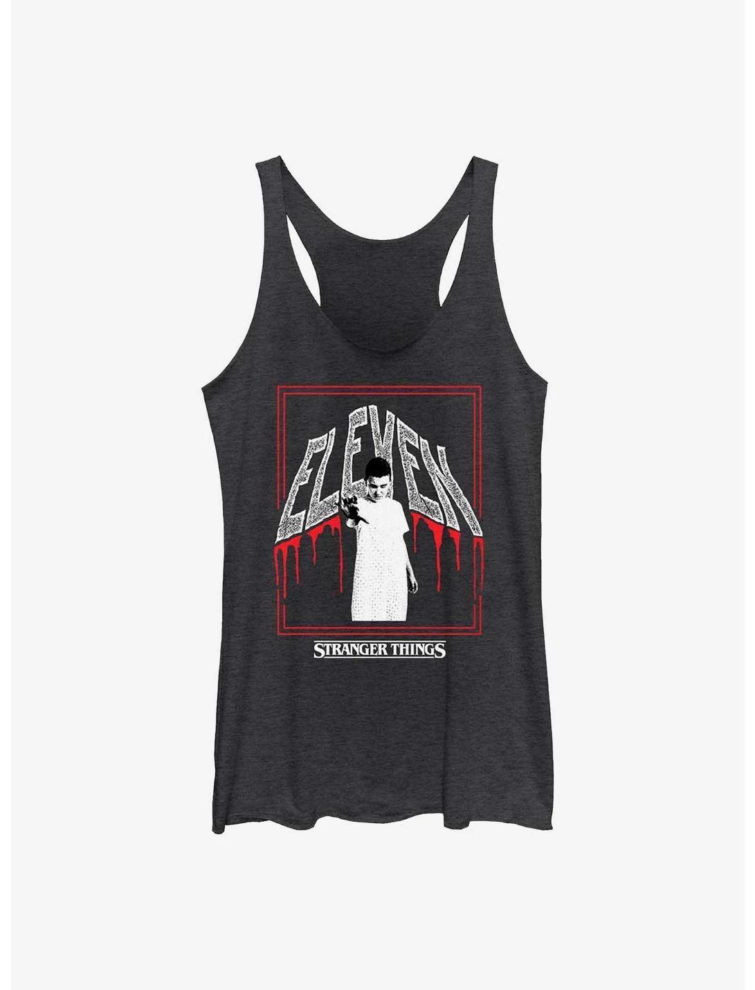 Stranger Things Eleven Poster Womens Tank Top, BLK HTR, hi-res