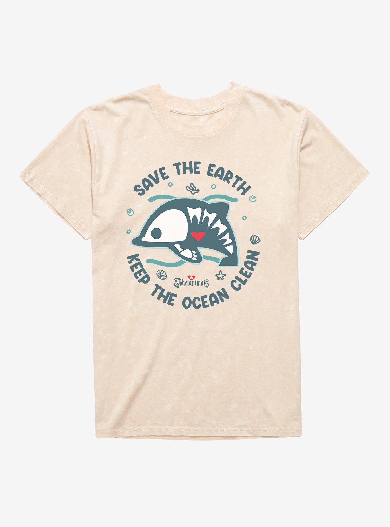 Skelanimals Dolphie Keep The Ocean Clean Mineral Wash T-Shirt, , hi-res