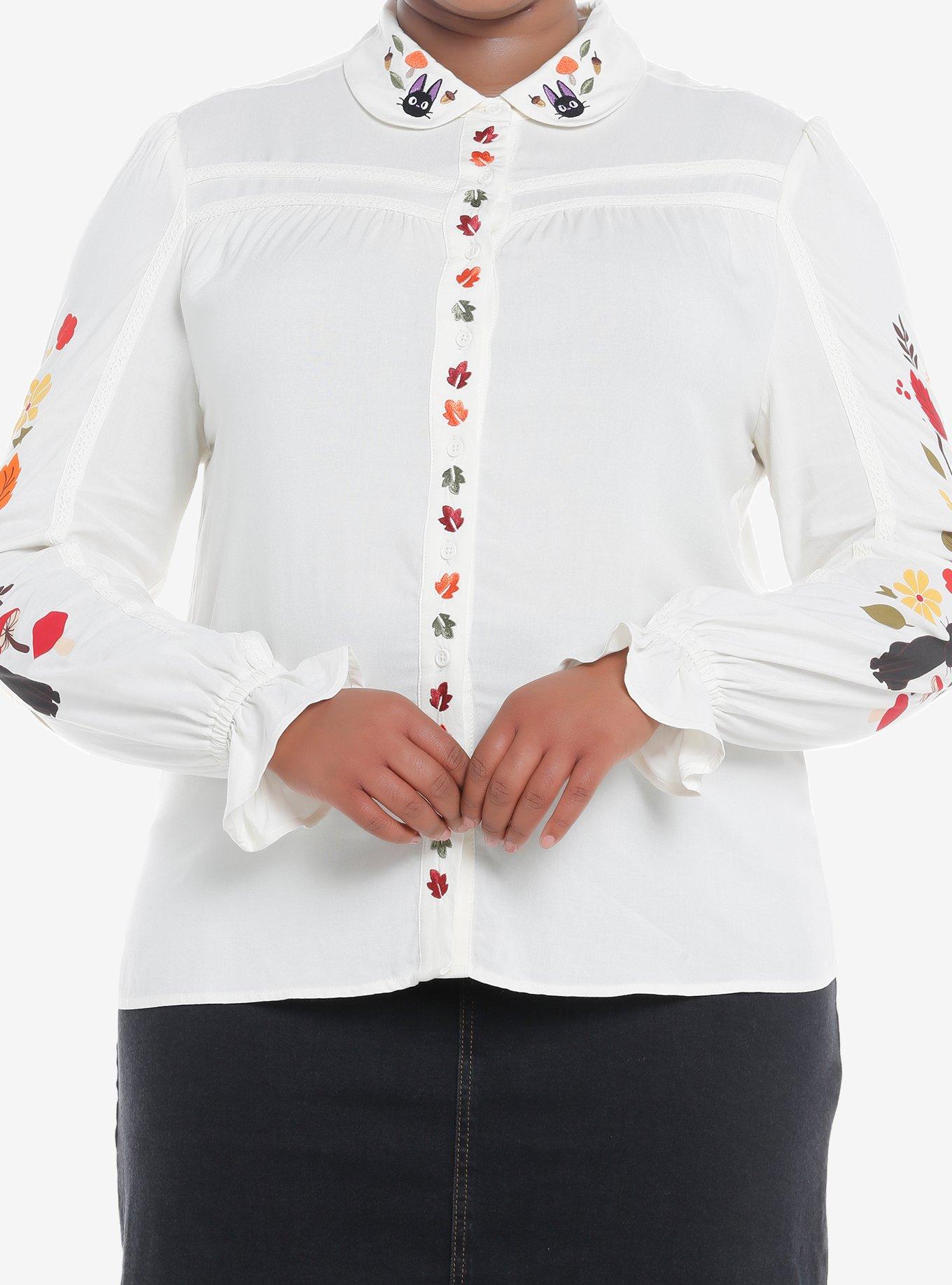 Her Universe Studio Ghibli Kiki's Delivery Service Autumn Girls Long-Sleeve Woven Button-Up Plus Size, MULTI, hi-res