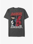 Marvel Daredevil Back To Back Punisher & Daredevil T-Shirt, CHARCOAL, hi-res