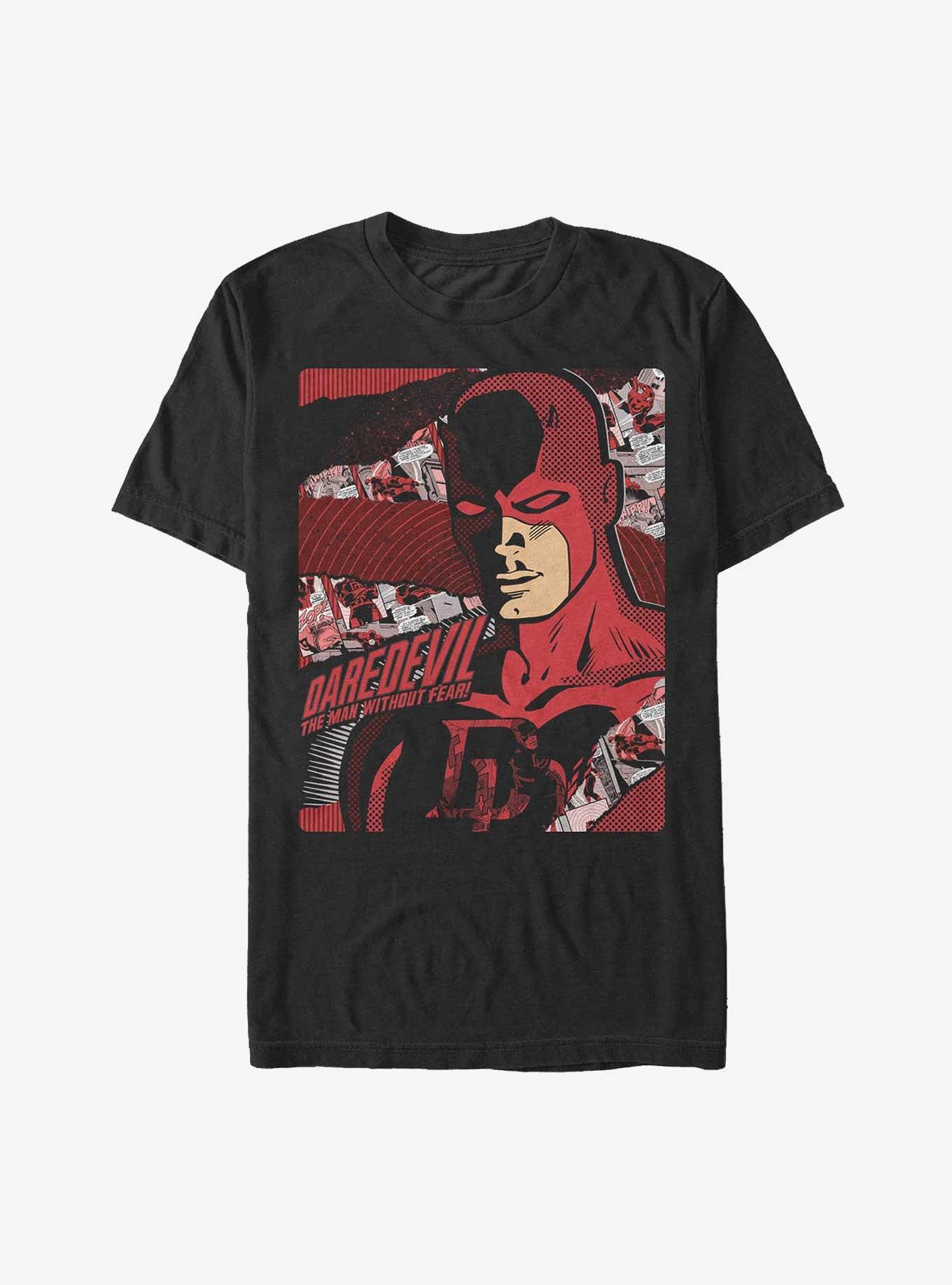 Marvel Daredevil Comic Strip Poster T-Shirt, BLACK, hi-res