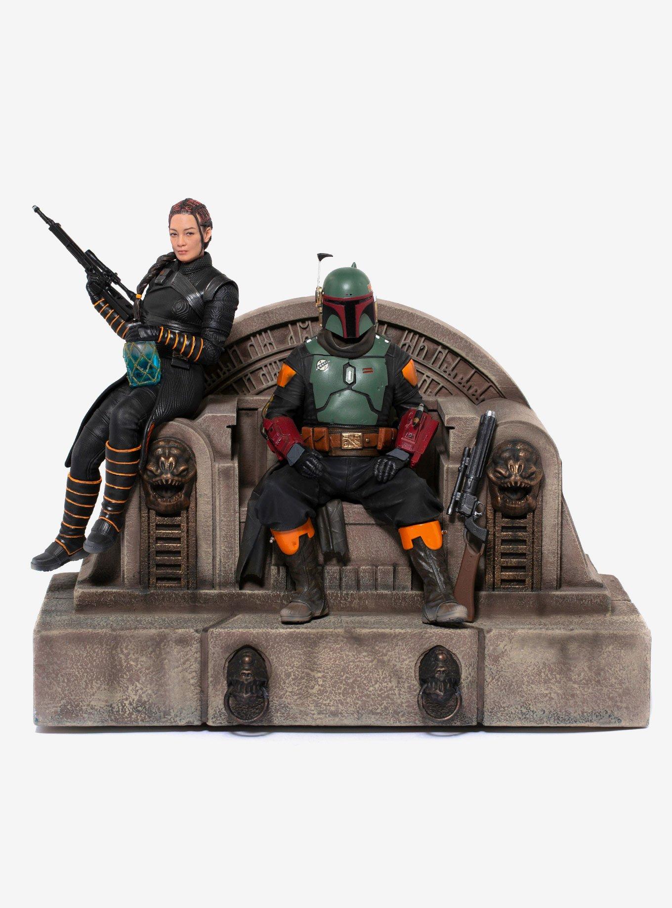Star Wars The Mandalorian Boba Fett and Fennec Shand On Throne Deluxe Art Scale 1/10, , hi-res